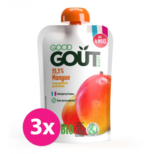 3x GOOD GOUT BIO Kapsička ovocná Mango 120 g, 4m+