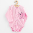 Kojenecké celorozepínací body s dlouhým rukávem New Baby Happy Elephant pink