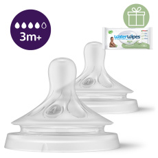 Philips AVENT Savička Natural Response 4 střední průtok 3m+, 2 ks+WW Soapberry 60ks