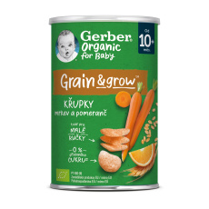 GERBER Organic křupky s mrkví a pomerančem 35 g, 10m+