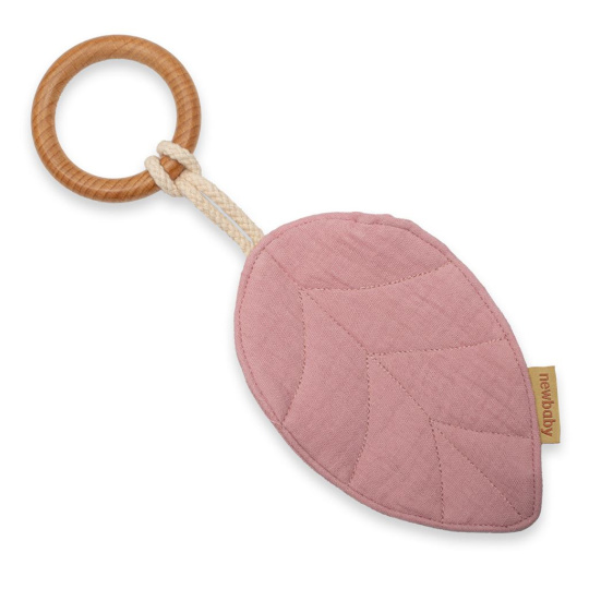 Kousátko s listy pro děti New Baby Leaf pink