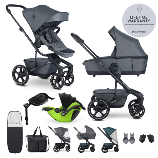 EASYWALKER Kočárek kombinovaný Harvey⁵ Premium Mineral Grey XXL RWS + KIDDY Evoluna i-size 2