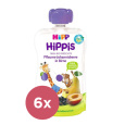 6x HIPP HiPPiS BIO 100% ovoce Hruška-Černý rybíz-Švestka 100 g