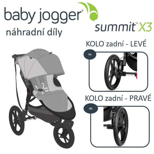 BabyJogger KOLO zadní SUMMIT X3 LEVÉ