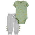 CARTER'S Set 2dílný body kr. rukáv, tepláky Green Dino kluk 9m