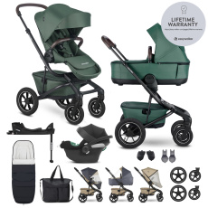 EASYWALKER Kočárek kombinovaný Jimmey Pine Green XXL AIR + RWS + CYBEX Aton B2 i-Size + základna